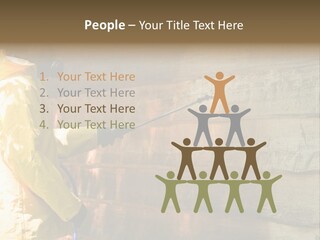 A Three-Dimensional Metal Arrow Sign. PowerPoint Template