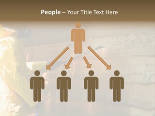 A Three-Dimensional Metal Arrow Sign. PowerPoint Template