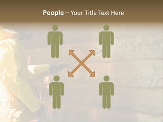 A Three-Dimensional Metal Arrow Sign. PowerPoint Template