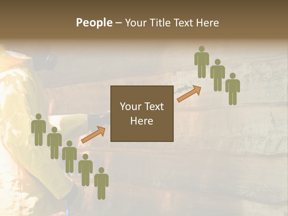 A Three-Dimensional Metal Arrow Sign. PowerPoint Template