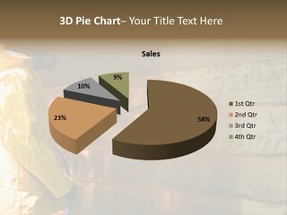 A Three-Dimensional Metal Arrow Sign. PowerPoint Template