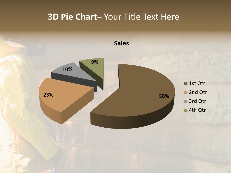 A Three-Dimensional Metal Arrow Sign. PowerPoint Template