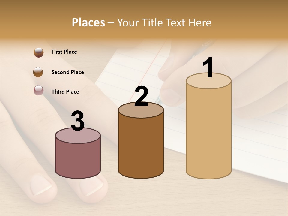 Child Hands With Pen Ready To Write PowerPoint Template