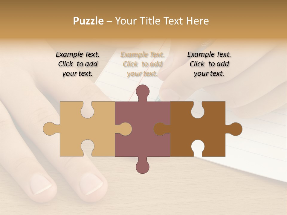 Child Hands With Pen Ready To Write PowerPoint Template