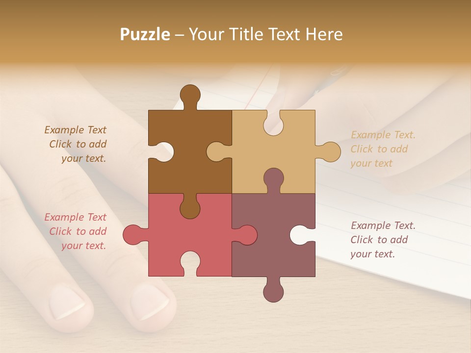 Child Hands With Pen Ready To Write PowerPoint Template