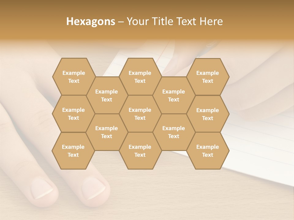 Child Hands With Pen Ready To Write PowerPoint Template