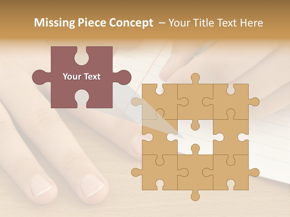 Child Hands With Pen Ready To Write PowerPoint Template