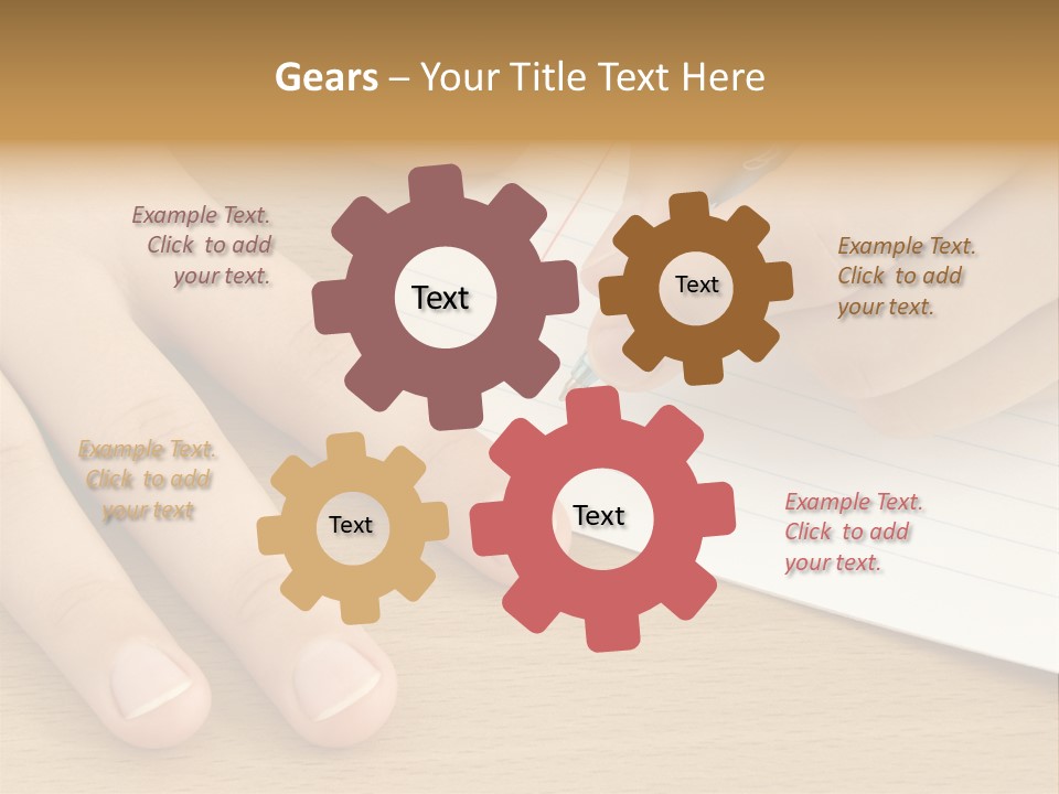 Child Hands With Pen Ready To Write PowerPoint Template