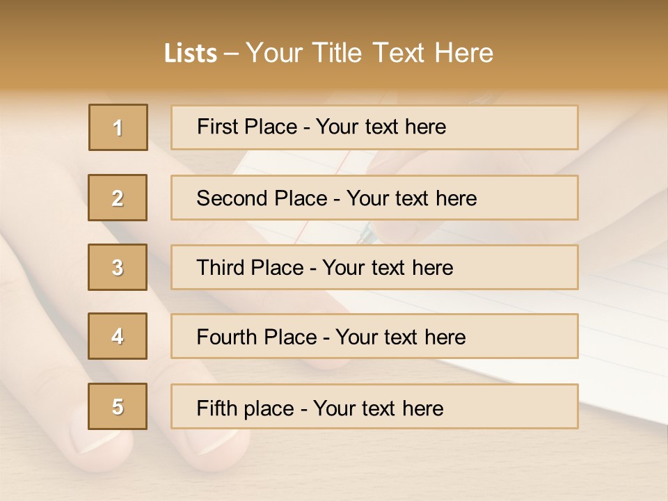 Child Hands With Pen Ready To Write PowerPoint Template