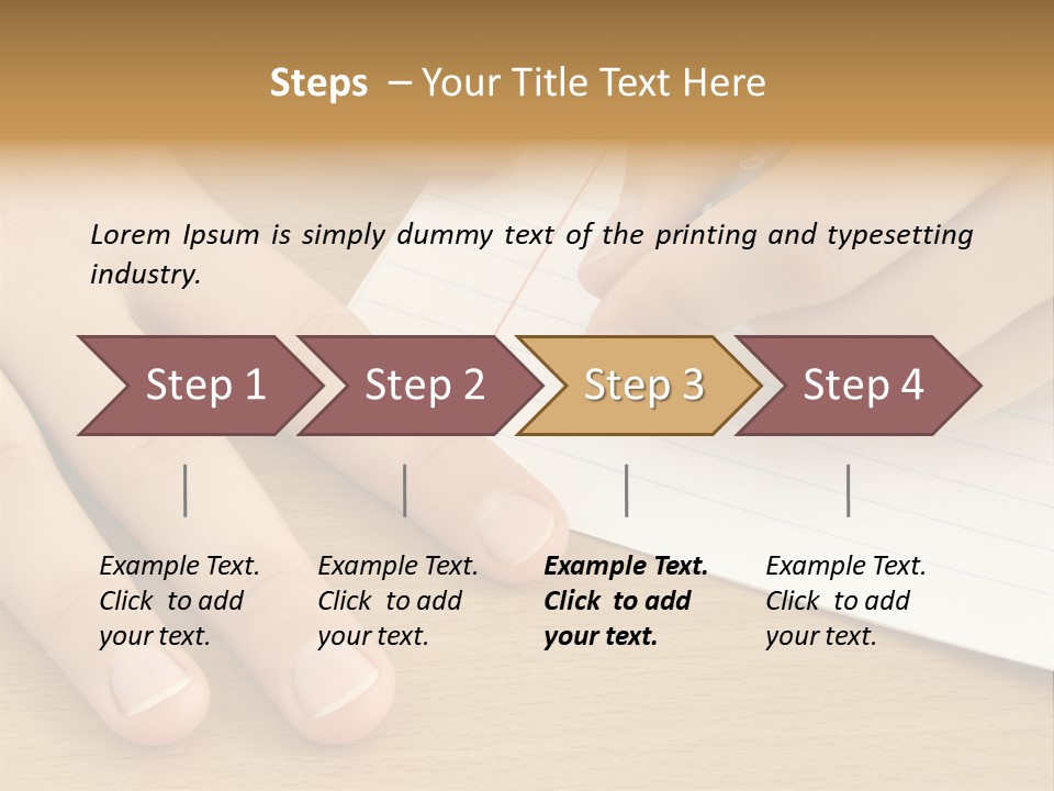Child Hands With Pen Ready To Write PowerPoint Template