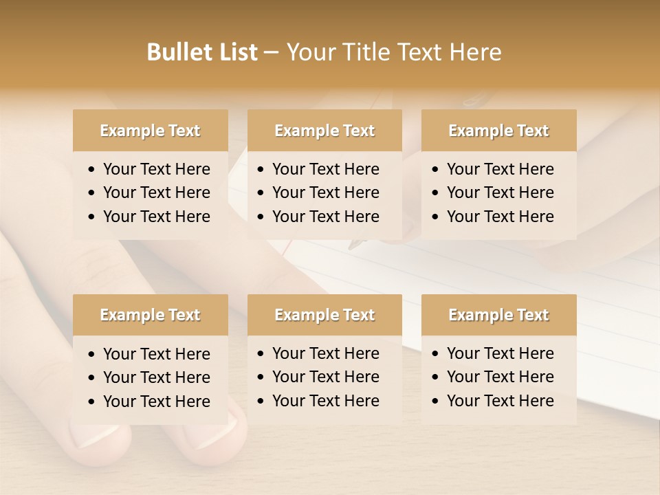 Child Hands With Pen Ready To Write PowerPoint Template