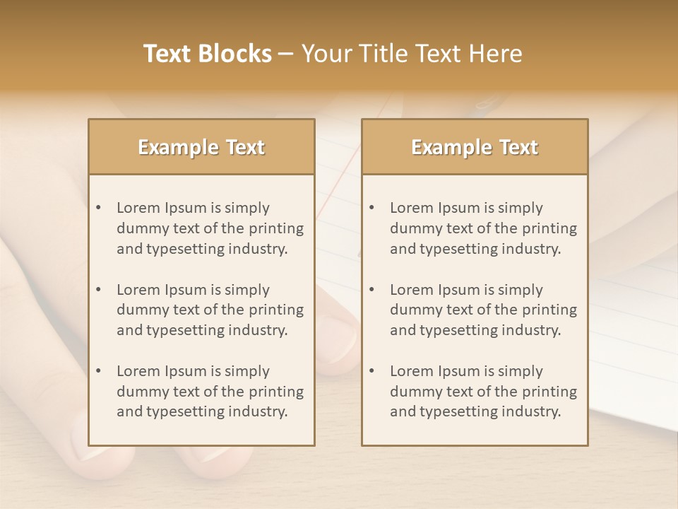 Child Hands With Pen Ready To Write PowerPoint Template
