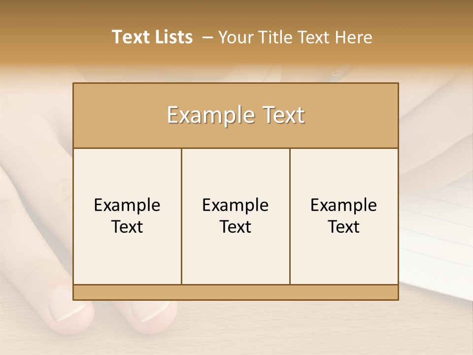 Child Hands With Pen Ready To Write PowerPoint Template