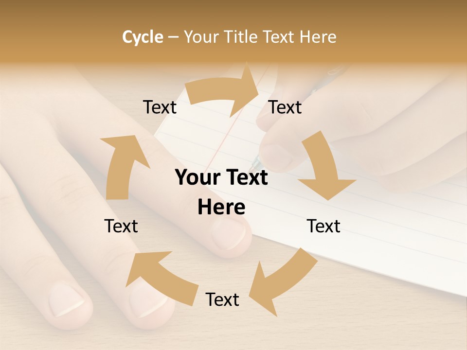 Child Hands With Pen Ready To Write PowerPoint Template