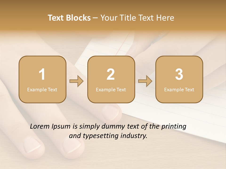 Child Hands With Pen Ready To Write PowerPoint Template