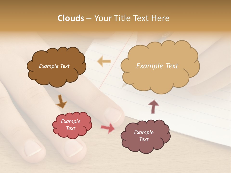Child Hands With Pen Ready To Write PowerPoint Template