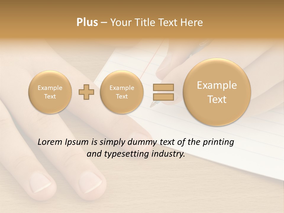 Child Hands With Pen Ready To Write PowerPoint Template