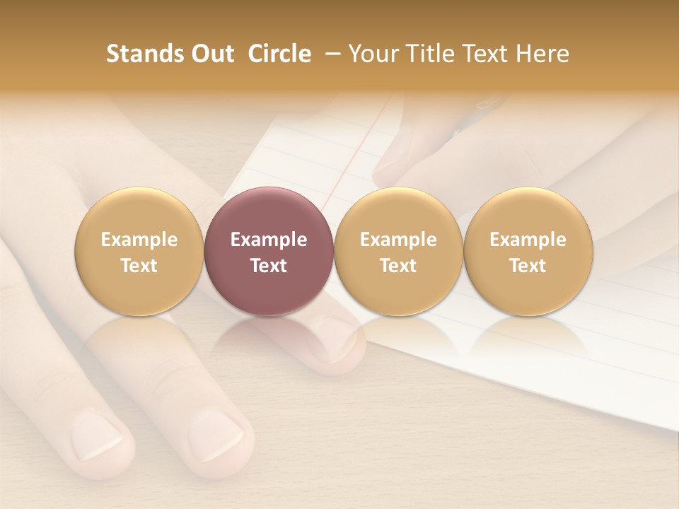 Child Hands With Pen Ready To Write PowerPoint Template