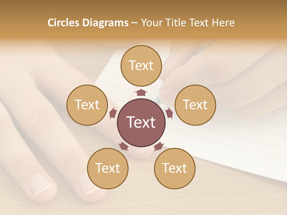 Child Hands With Pen Ready To Write PowerPoint Template