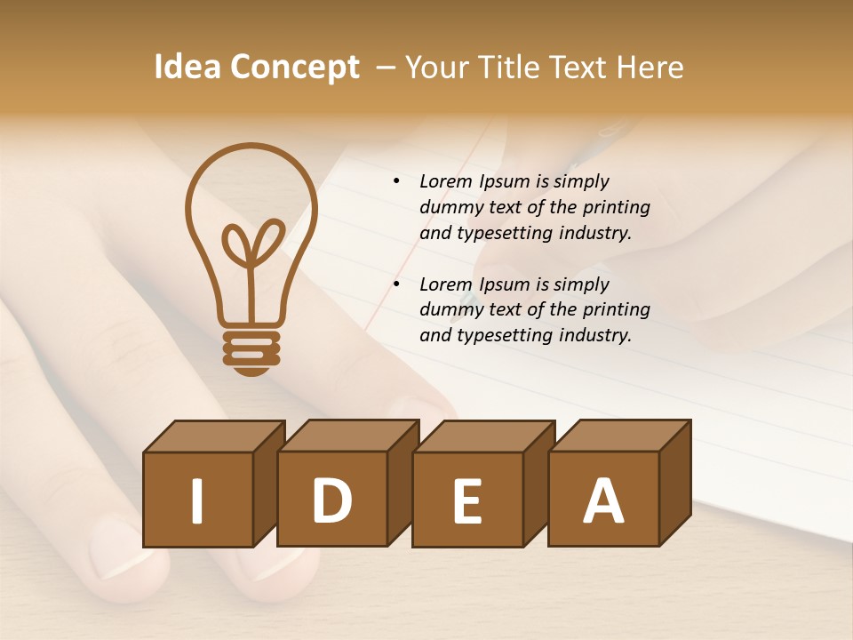 Child Hands With Pen Ready To Write PowerPoint Template