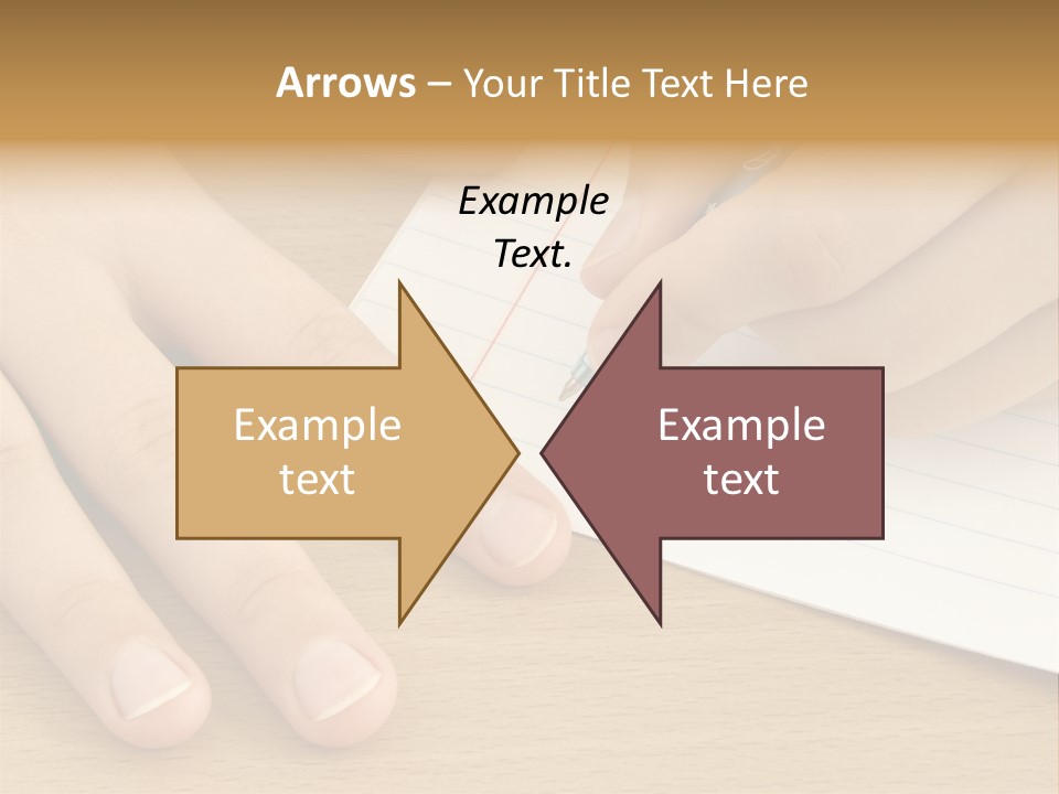 Child Hands With Pen Ready To Write PowerPoint Template