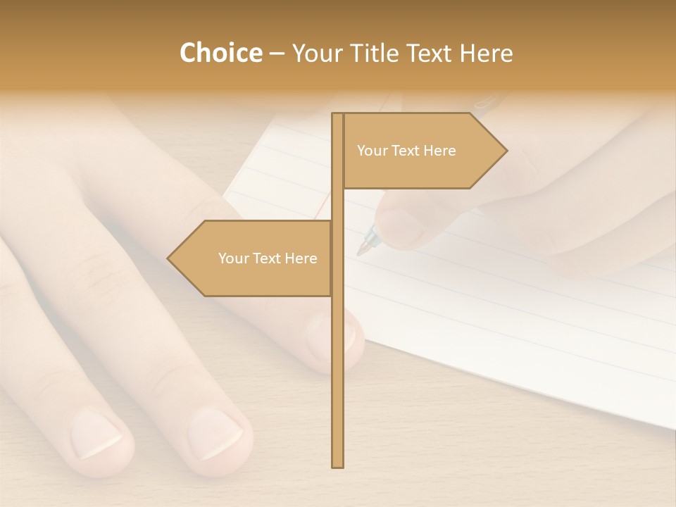 Child Hands With Pen Ready To Write PowerPoint Template