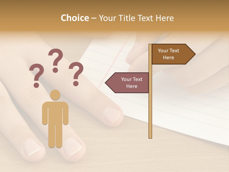 Child Hands With Pen Ready To Write PowerPoint Template