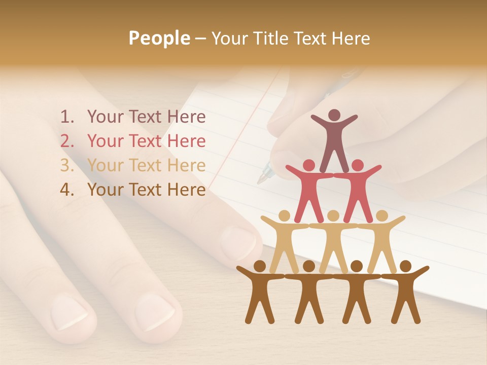 Child Hands With Pen Ready To Write PowerPoint Template