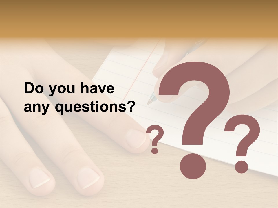 Child Hands With Pen Ready To Write PowerPoint Template