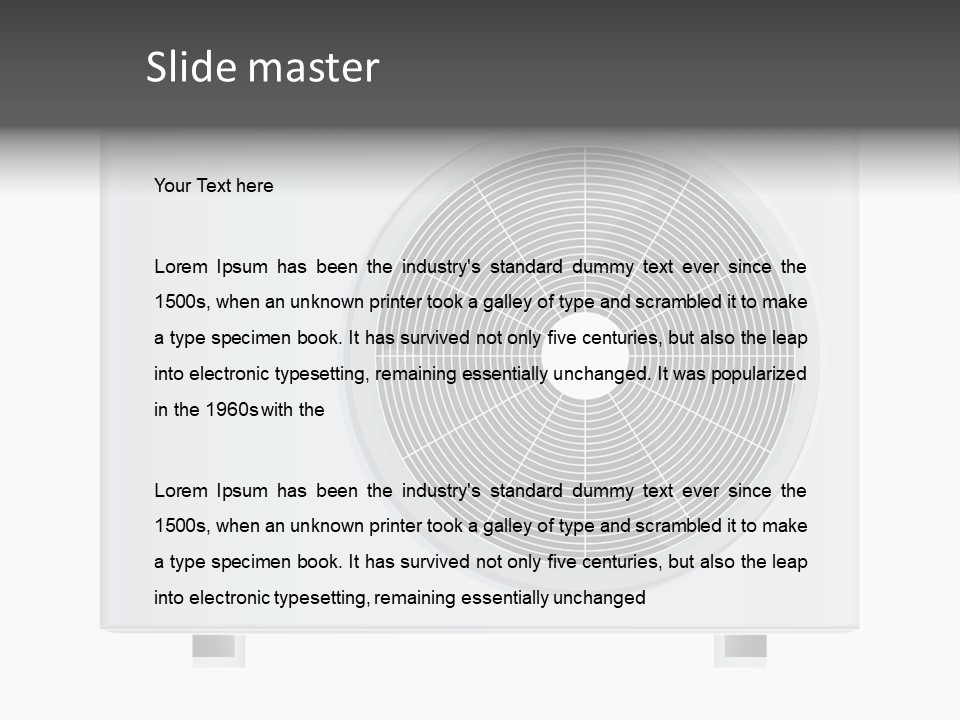 Air Conditioner Rasterized Vector Illustration Isolated With Clipping Path PowerPoint Template