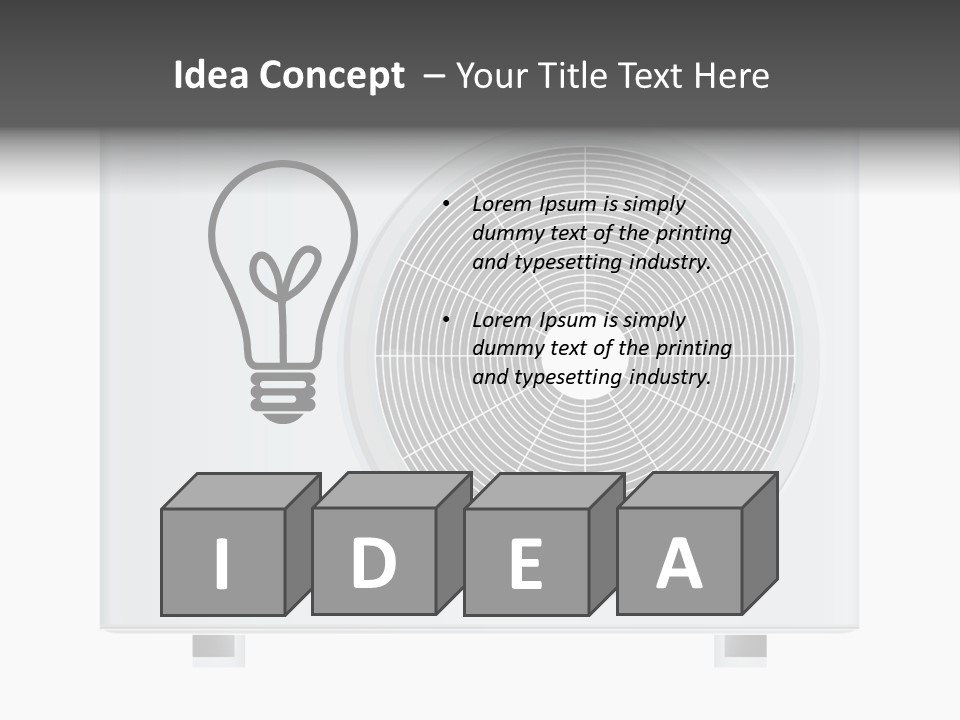 Air Conditioner Rasterized Vector Illustration Isolated With Clipping Path PowerPoint Template