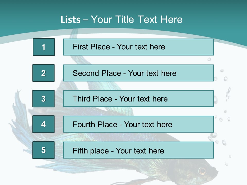 Shot Of A Blue Siamese Fighting Fish Under Water In Front Of A White Background PowerPoint Template