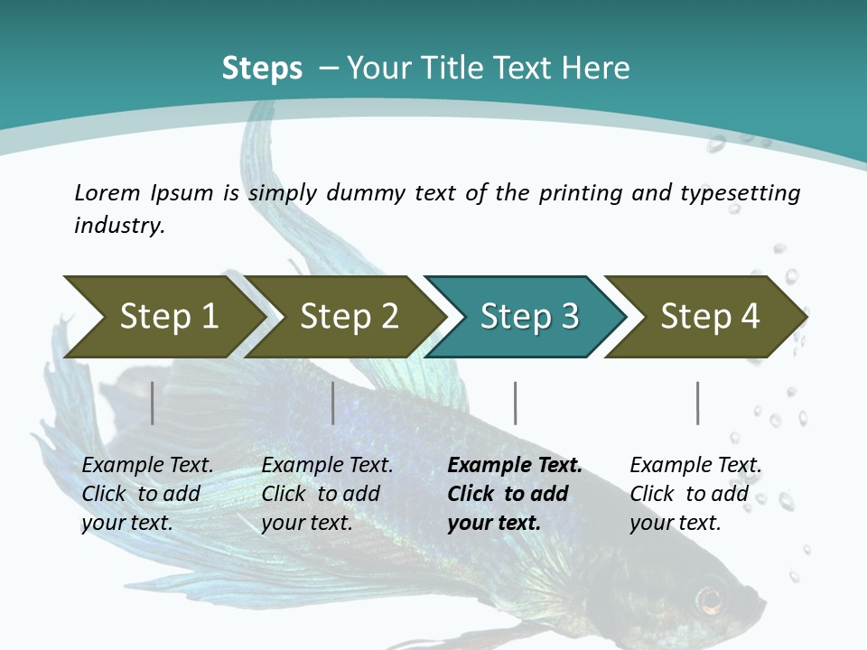 Shot Of A Blue Siamese Fighting Fish Under Water In Front Of A White Background PowerPoint Template