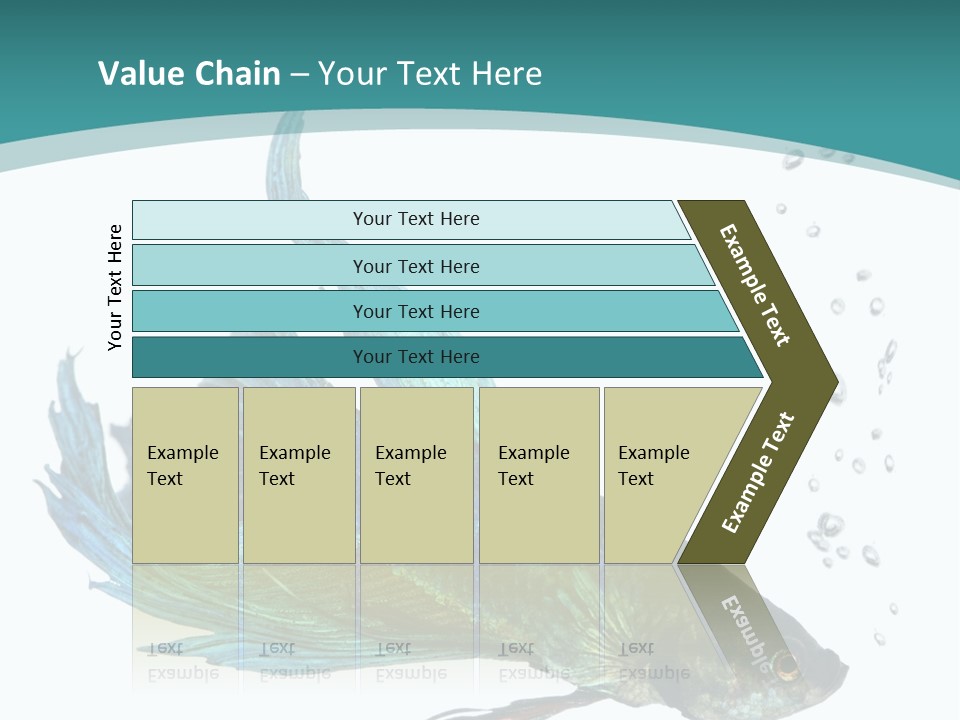 Shot Of A Blue Siamese Fighting Fish Under Water In Front Of A White Background PowerPoint Template