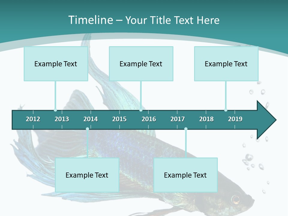 Shot Of A Blue Siamese Fighting Fish Under Water In Front Of A White Background PowerPoint Template