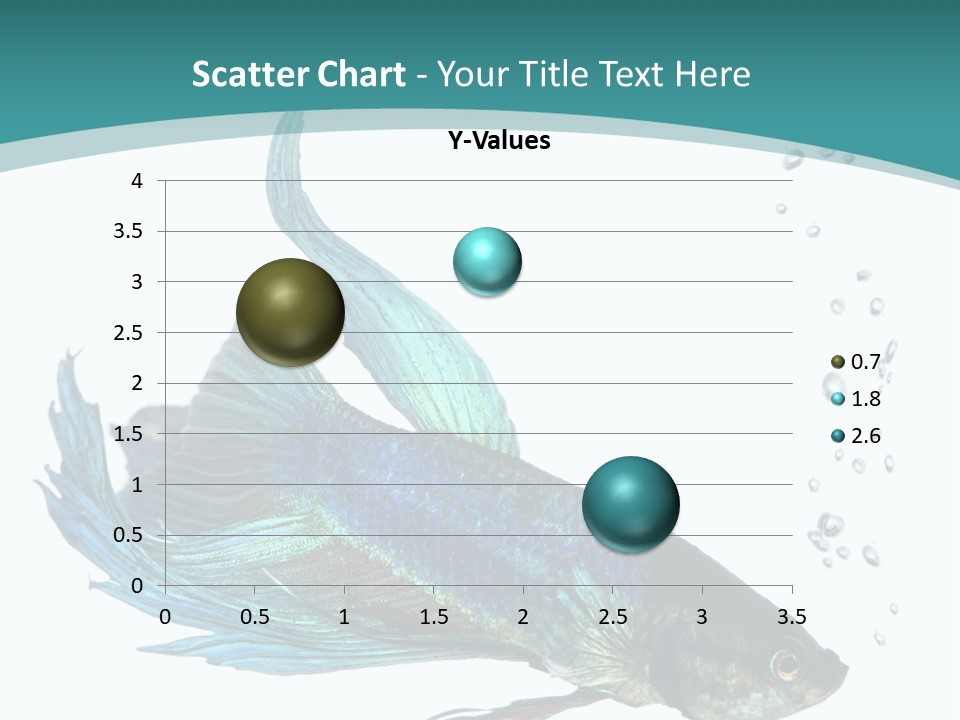 Shot Of A Blue Siamese Fighting Fish Under Water In Front Of A White Background PowerPoint Template