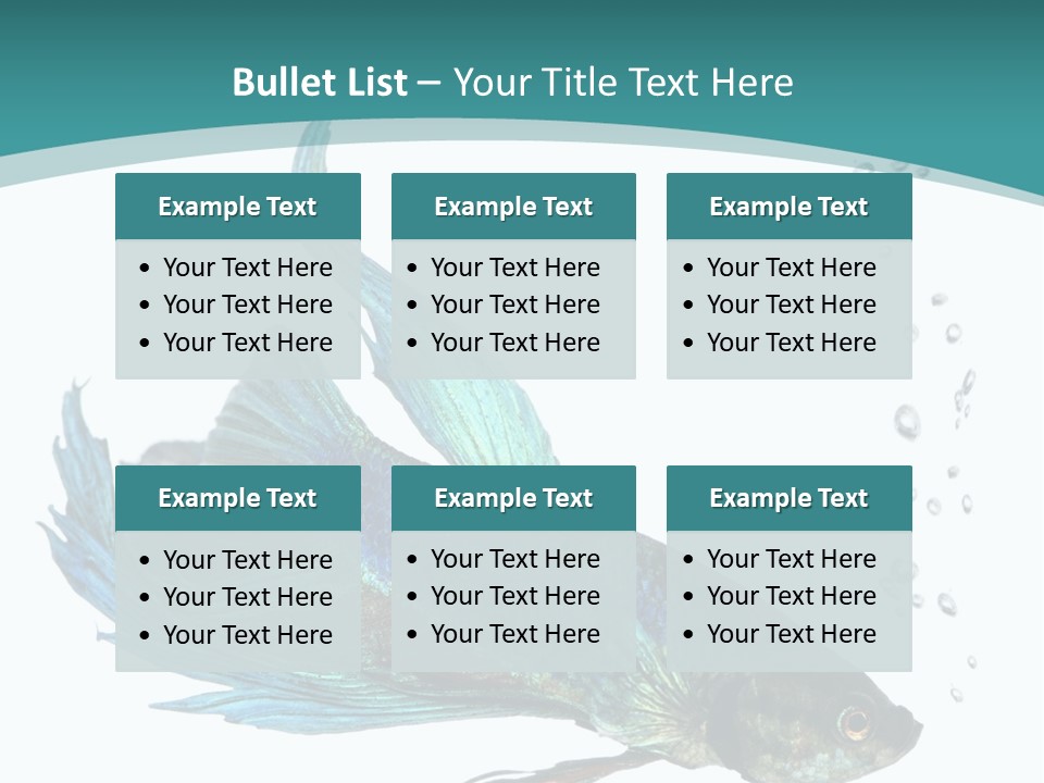 Shot Of A Blue Siamese Fighting Fish Under Water In Front Of A White Background PowerPoint Template