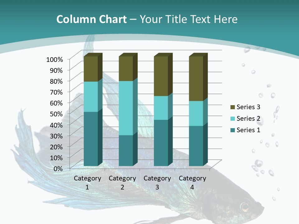 Shot Of A Blue Siamese Fighting Fish Under Water In Front Of A White Background PowerPoint Template