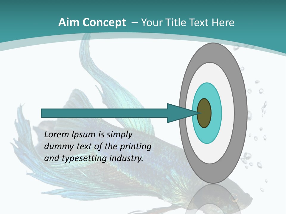 Shot Of A Blue Siamese Fighting Fish Under Water In Front Of A White Background PowerPoint Template