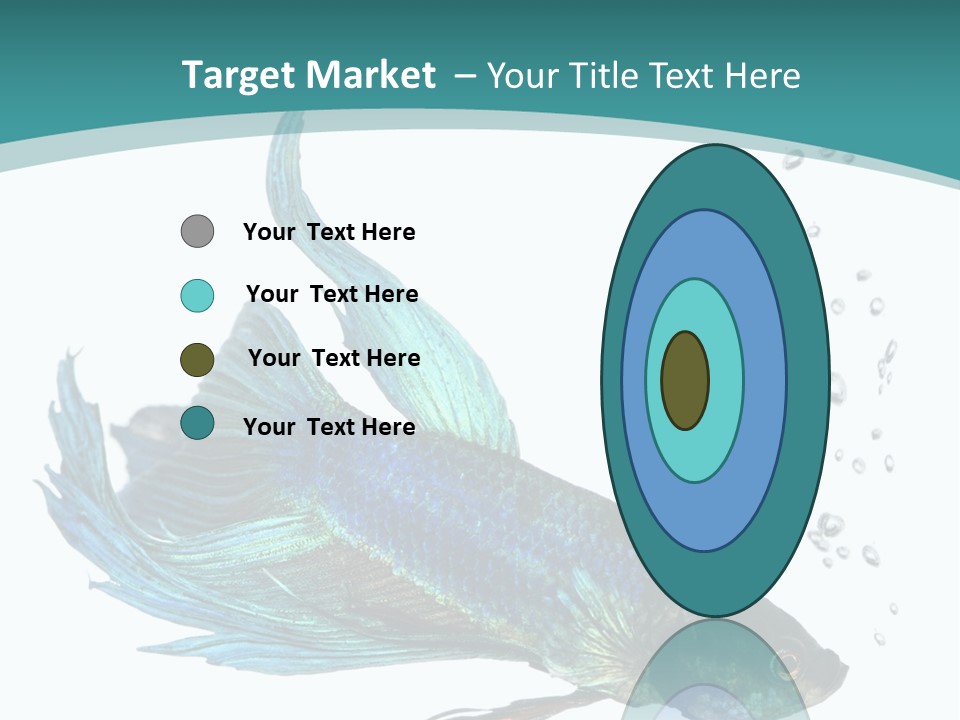 Shot Of A Blue Siamese Fighting Fish Under Water In Front Of A White Background PowerPoint Template