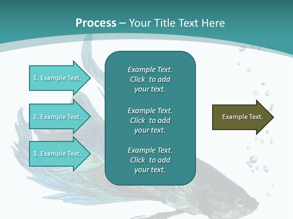 Shot Of A Blue Siamese Fighting Fish Under Water In Front Of A White Background PowerPoint Template