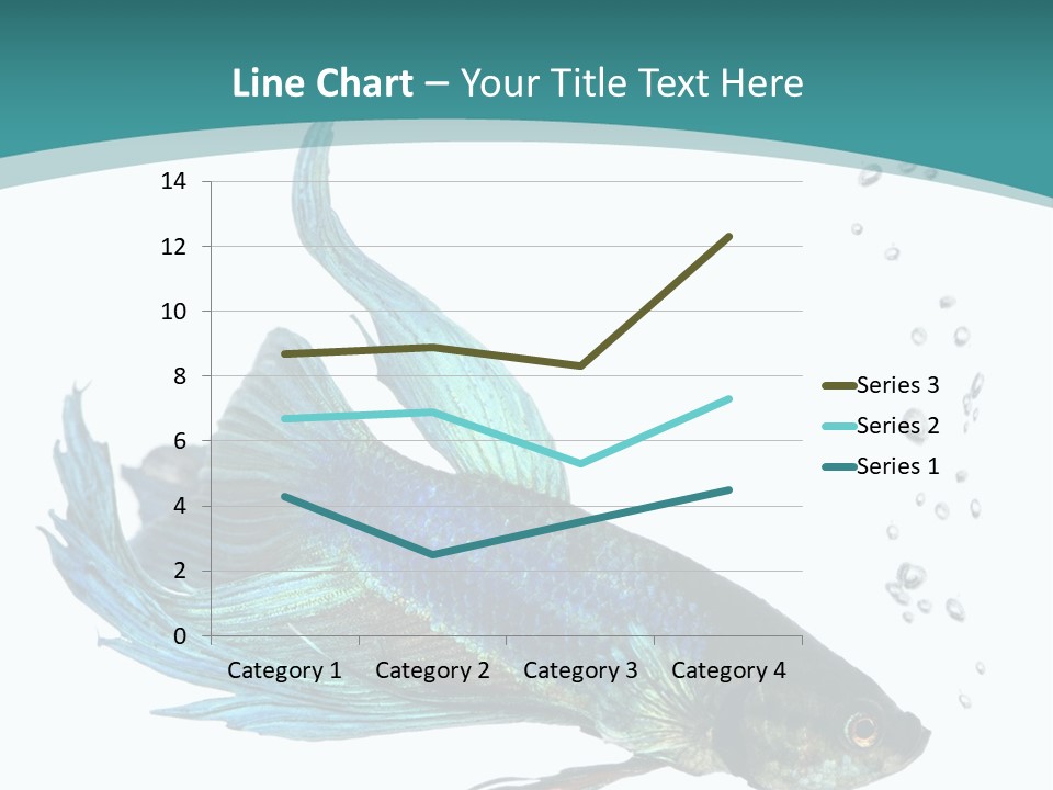 Shot Of A Blue Siamese Fighting Fish Under Water In Front Of A White Background PowerPoint Template