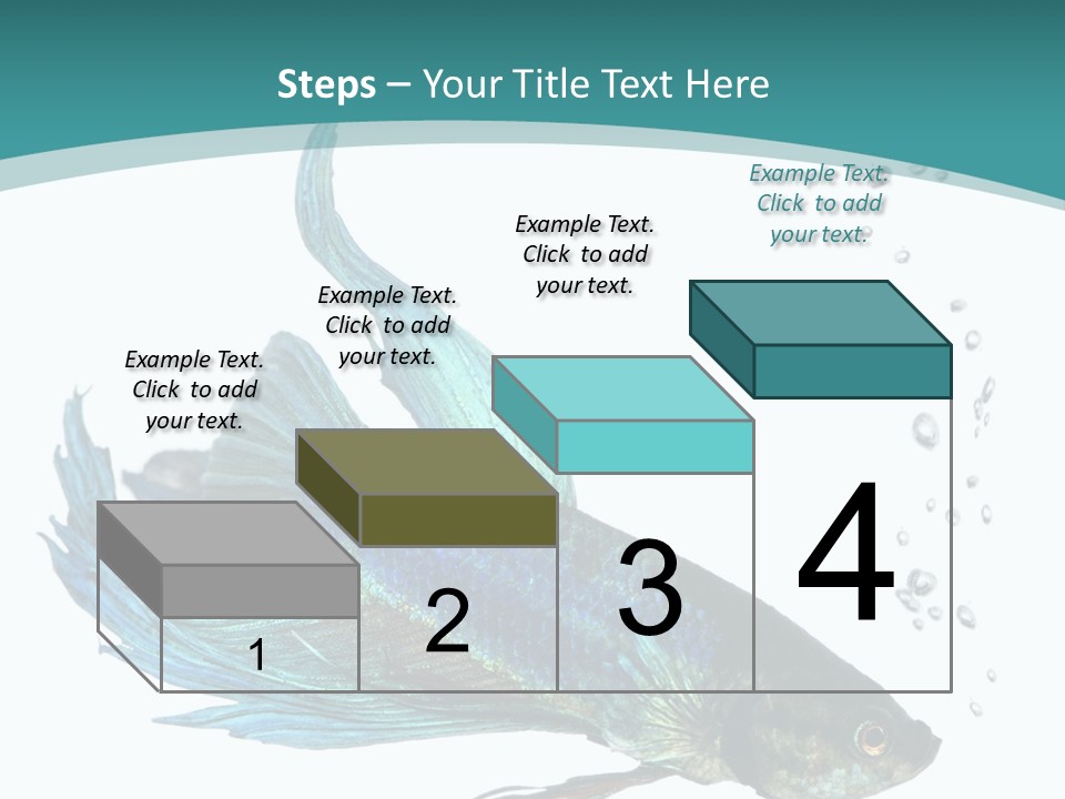 Shot Of A Blue Siamese Fighting Fish Under Water In Front Of A White Background PowerPoint Template