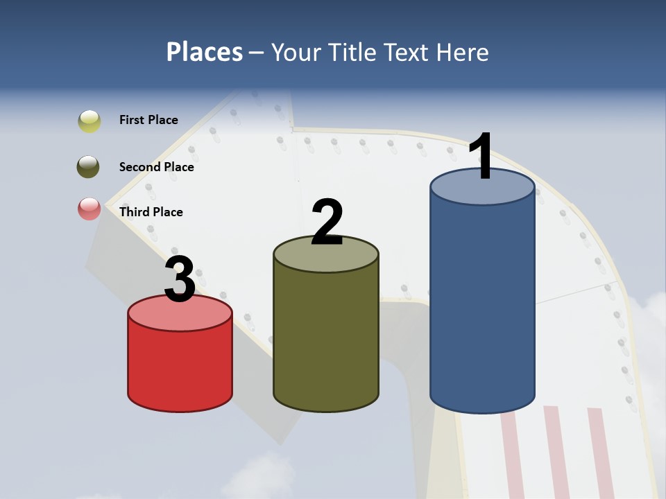 A Three-Dimensional Metal Arrow Sign. PowerPoint Template