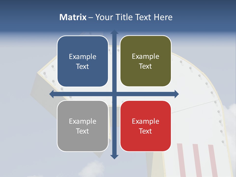 A Three-Dimensional Metal Arrow Sign. PowerPoint Template