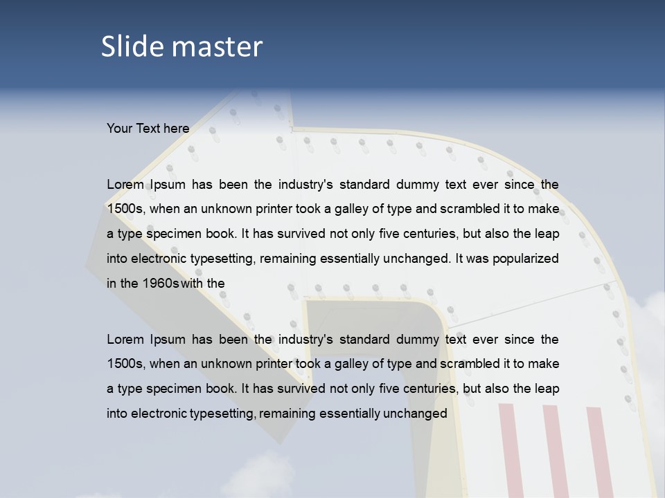 A Three-Dimensional Metal Arrow Sign. PowerPoint Template