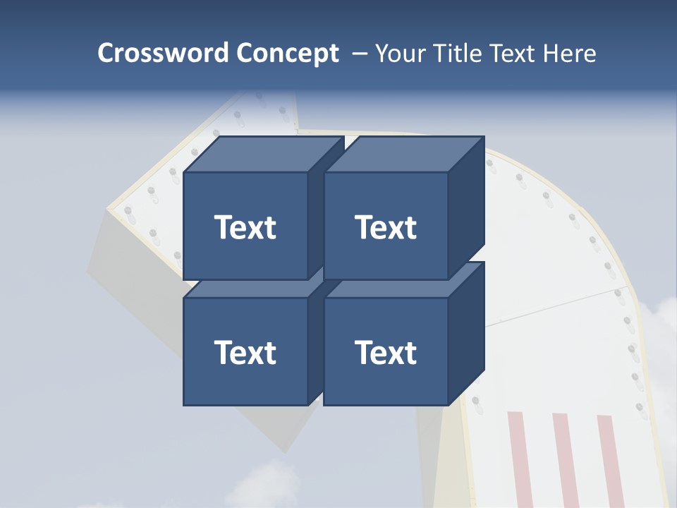 A Three-Dimensional Metal Arrow Sign. PowerPoint Template