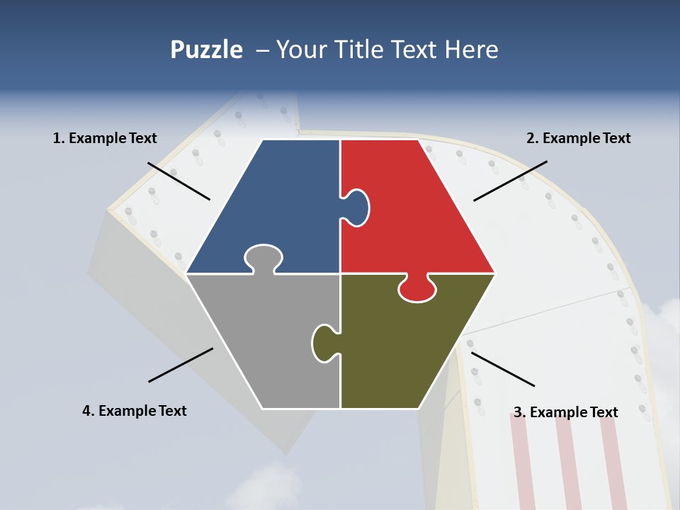 A Three-Dimensional Metal Arrow Sign. PowerPoint Template