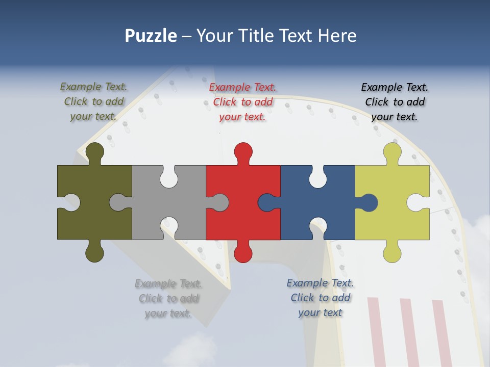 A Three-Dimensional Metal Arrow Sign. PowerPoint Template