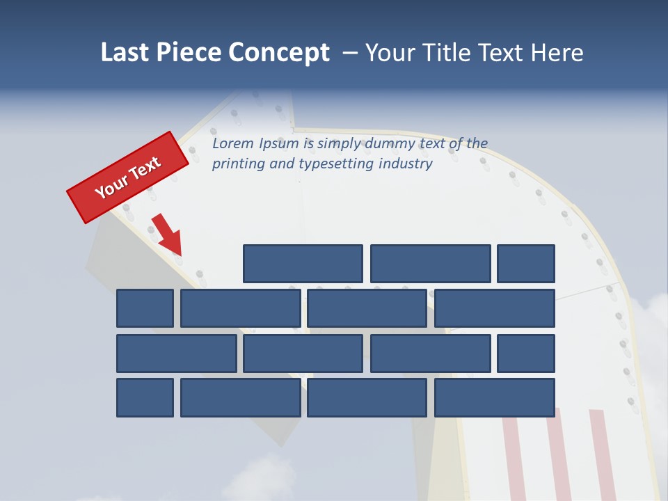 A Three-Dimensional Metal Arrow Sign. PowerPoint Template